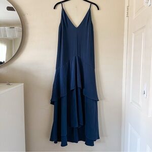 Keepsake Navy Blue Ruffle Hem Maxi Dress - Elegant & Flowy
